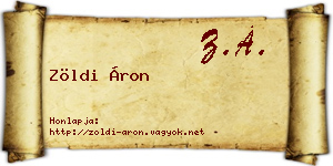 Zöldi Áron névjegykártya
