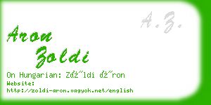 aron zoldi business card